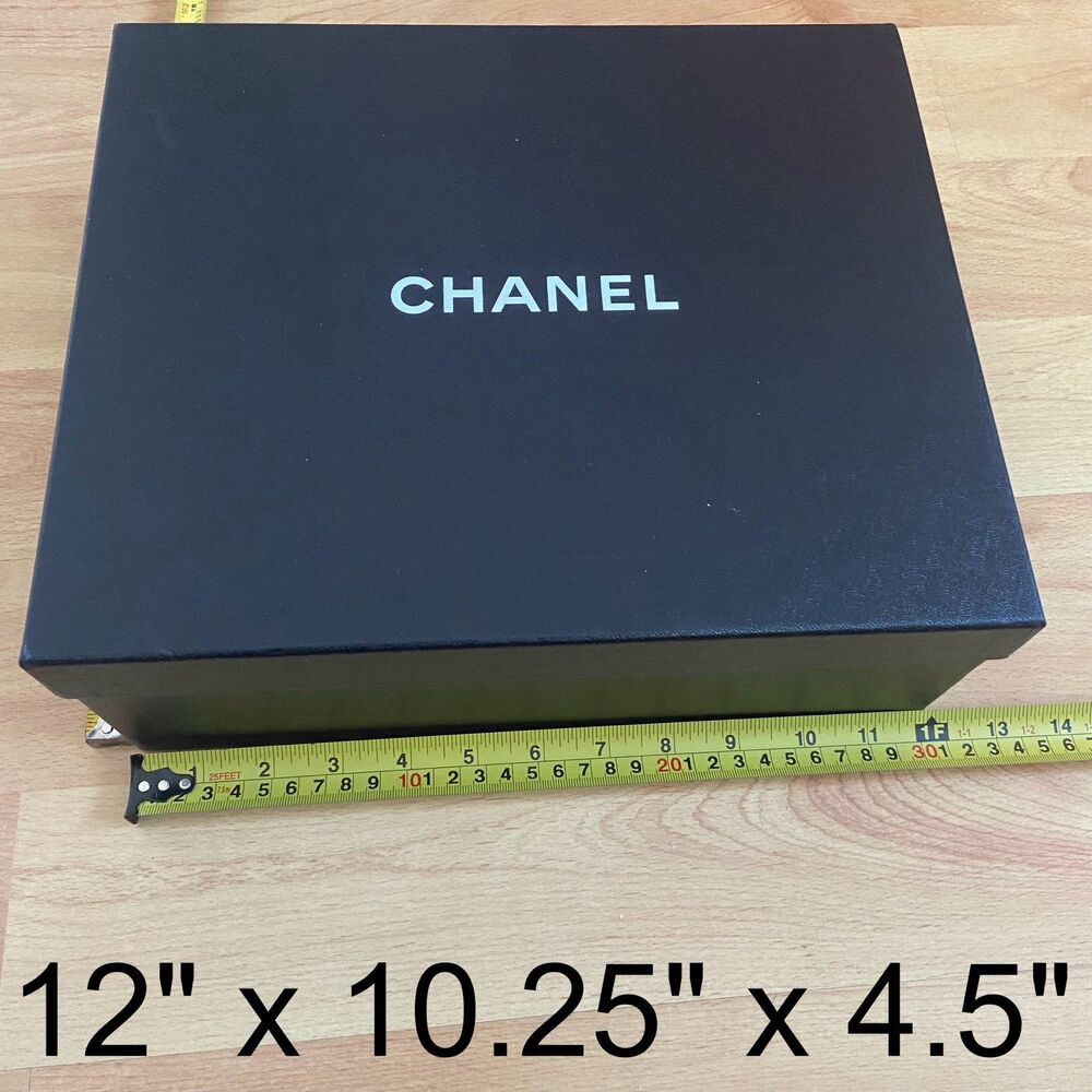 Chanel Gift Box - black small shoe gift box {empty} (12" x 10.25" x 4.5")